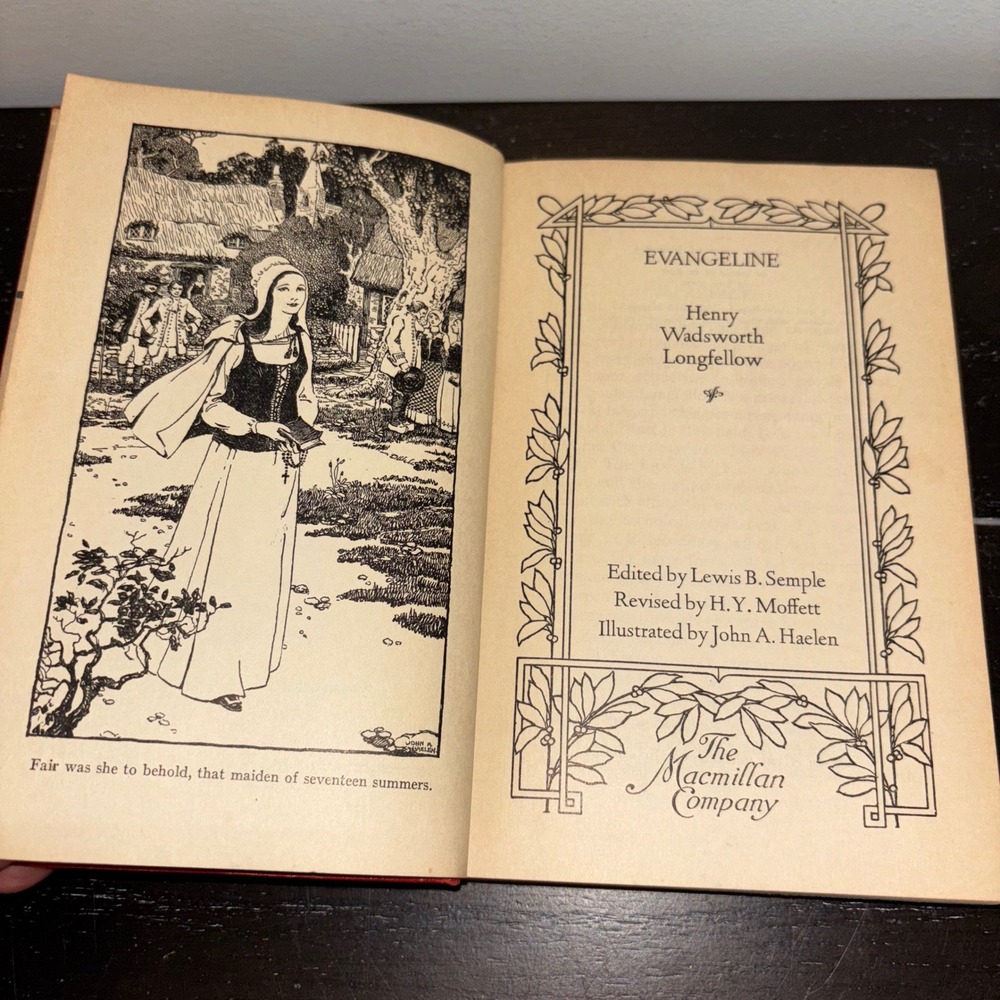 Evangeline | Henry Wadsworth Longfellow | Illustrated Hardcover 1929 Macmillan